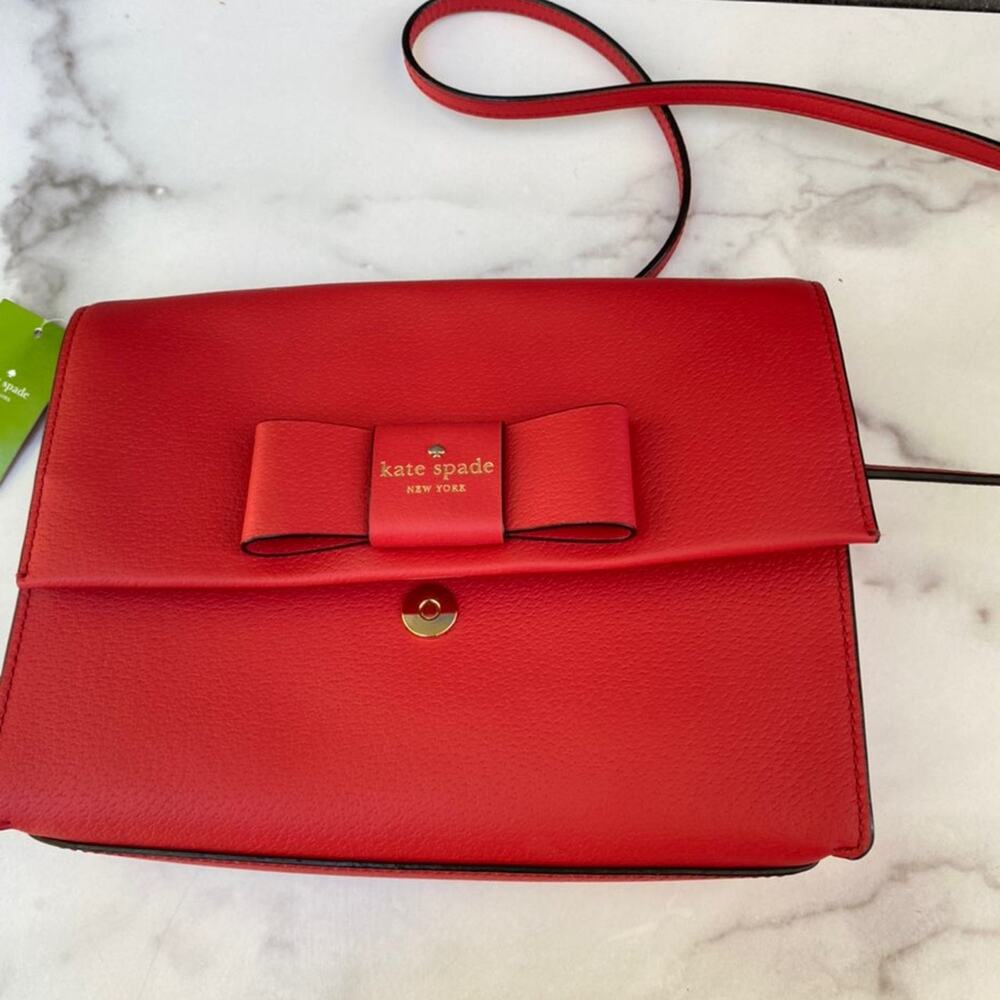 Kate Spade Robinson Street Zambia Leather Red Carpet Crossbody Bag NEW - Picture 9 of 12